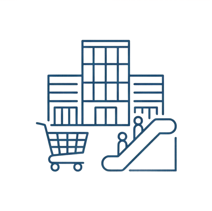 大型ショッピングモールなど