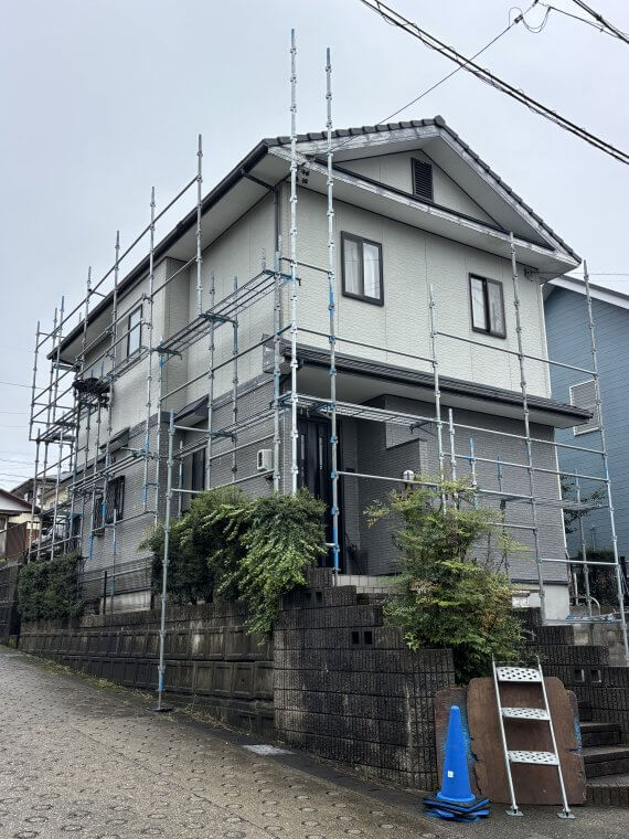 岐阜県各務原市　T様邸　1日目　足場仮設工事